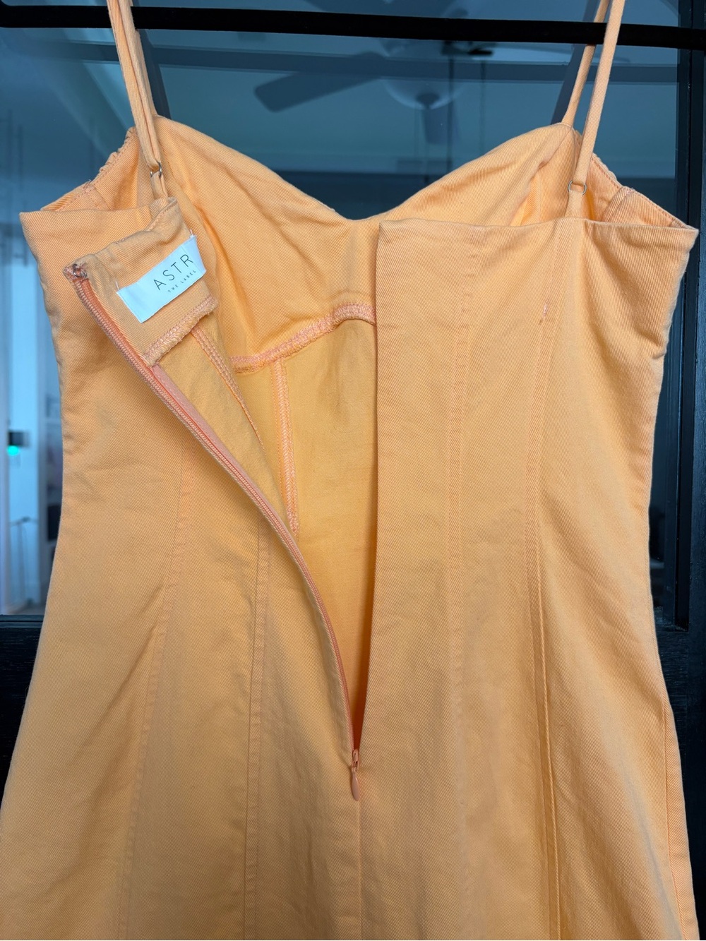 ASTR The Label Vietta Papaya Orange Denim Corset Mini Dress Revolve - M - Picture 7 of 13